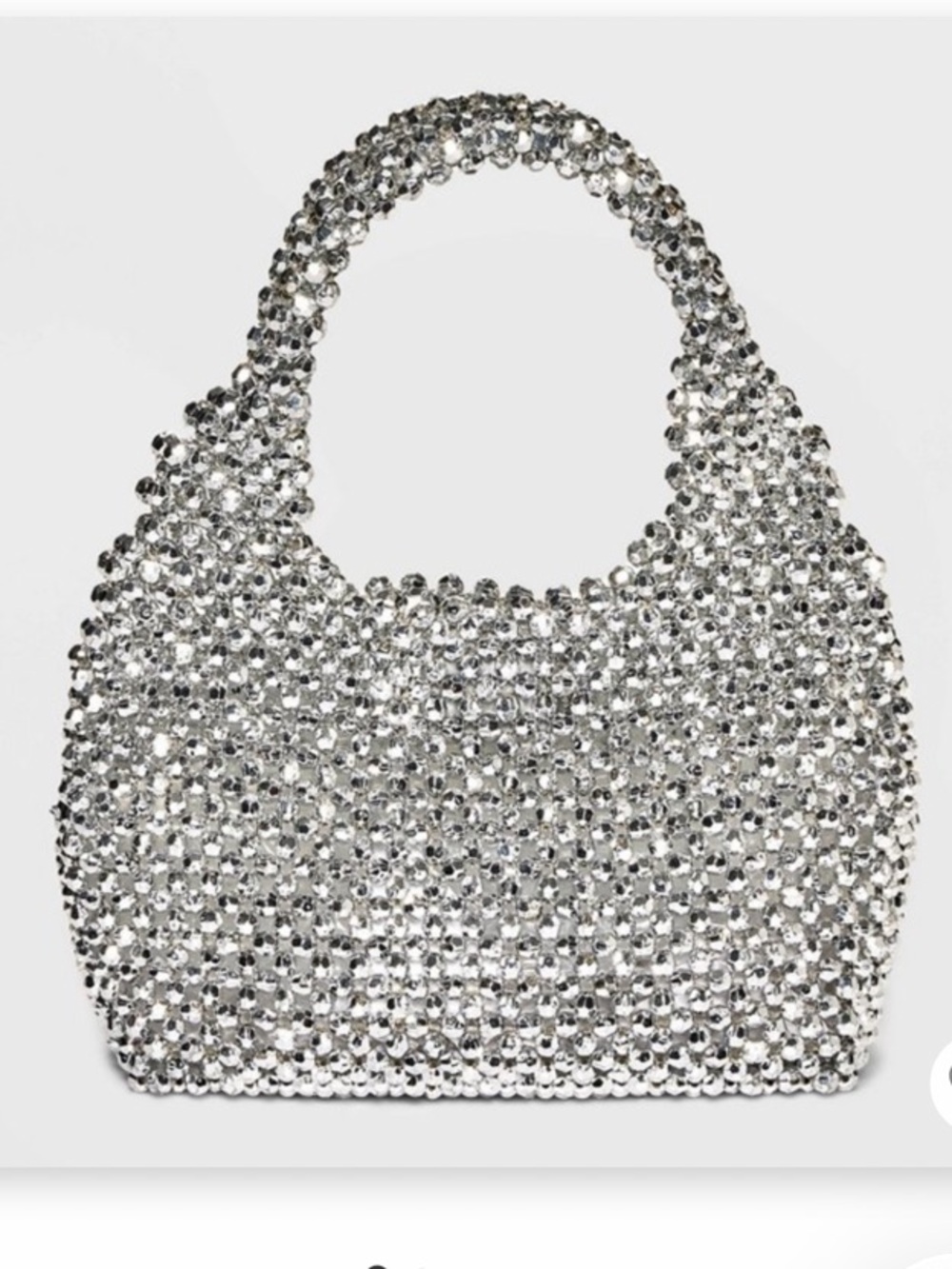 A New Day Beaded Mini Party Sparkling Silver Party Handbag